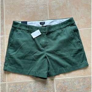 J.Crew  5 in Chino Shorts green cotton Women Size: 12- New!